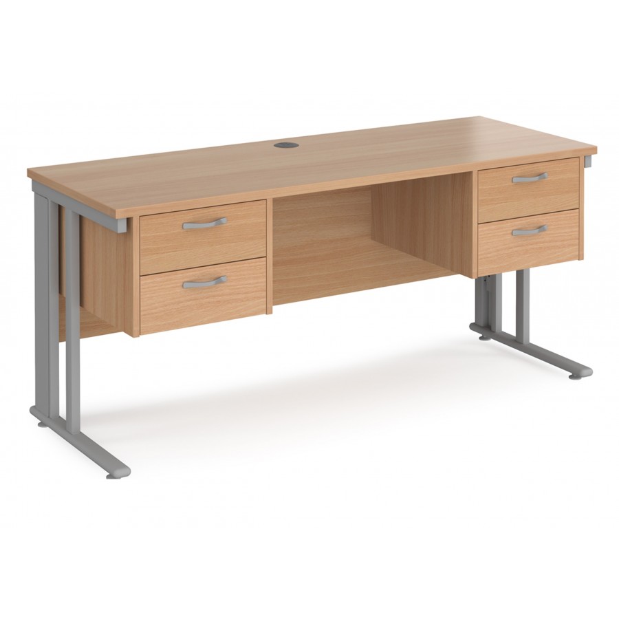 Maestro Cable Managed Desk With Twin Pedestals